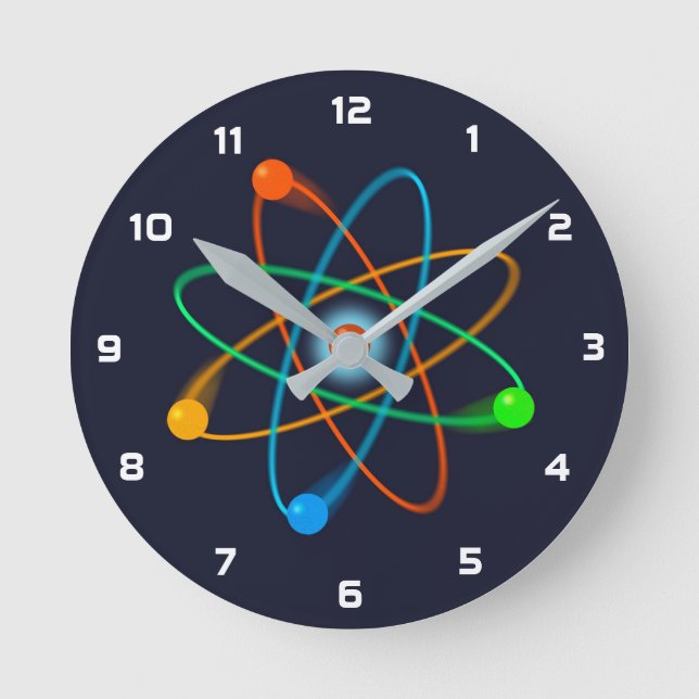 Atomstrukturwissenschaft Runde Wanduhr (Vorderseite)