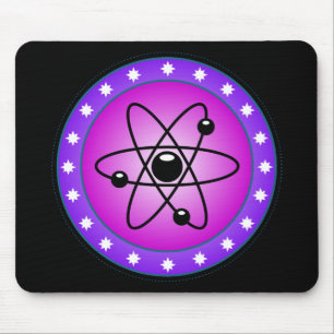 Atomsymbol auf rosa Hintergrund Mousepad