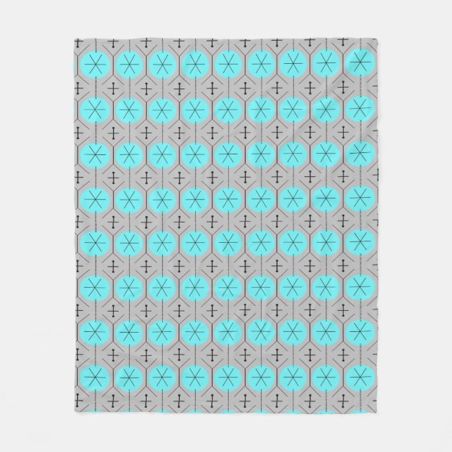Atomturquoise Dots Fleece Blanket (Vorderseite)