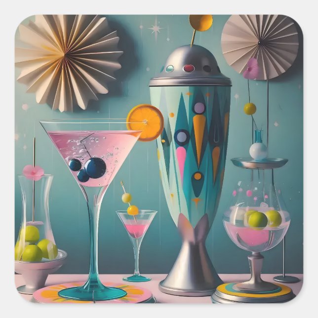 Atomukleumentwicklungszeit aus dem Mittelalter Quadratischer Aufkleber (Vorderseite)