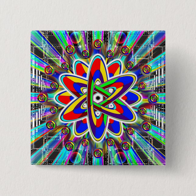 Atomunmögliches Rainbow-Bild Button (Vorderseite)