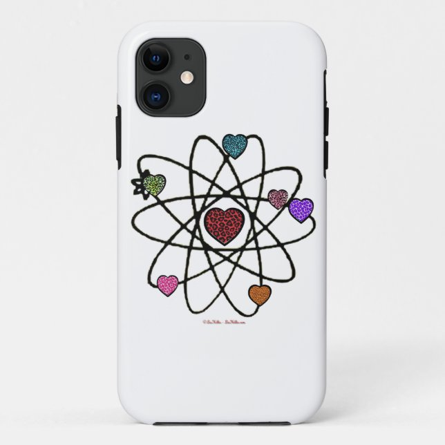 Atomvalentins-Leoparden-Druck-Herzen Case-Mate iPhone Hülle (Rückseite)