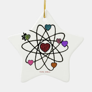 Atomvalentins-Leoparden-Druck-Herzen Keramikornament