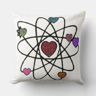 Atomvalentins-Leoparden-Druck-Herzen Kissen