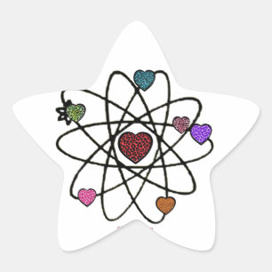 Atomvalentins-Leoparden-Druck-Herzen Stern-Aufkleber