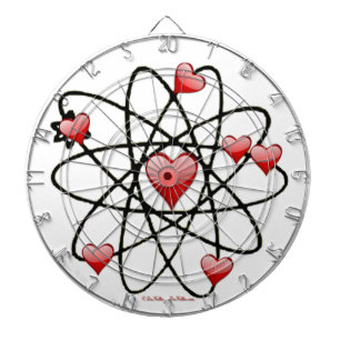 Atomvalentinsrot Herzen Dartscheibe