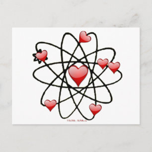 Atomvalentinsrot Herzen Feiertagspostkarte