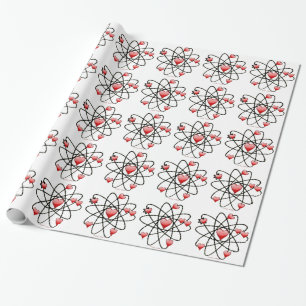 Atomvalentinsrot Herzen Geschenkpapier