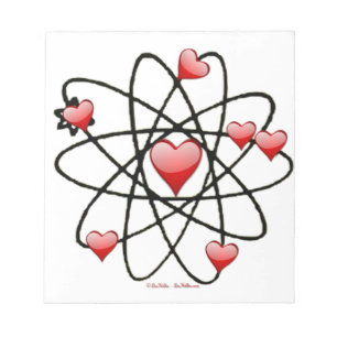 Atomvalentinsrot Herzen Notizblock