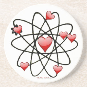 Atomvalentinsrot Herzen Sandstein Untersetzer