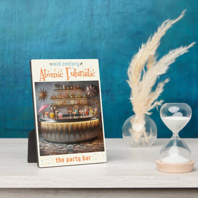 Atomwaffenfuturistisches Party-Bar Mitte des Jahrh Fotoplatte (Seite)