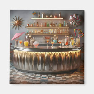 Atomwaffenfuturistisches Party-Bar Mitte des Jahrh Magnet