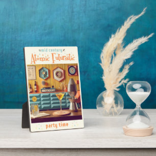 Atomwaffenfuturistisches Party Mitte des Jahrhunde Fotoplatte