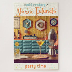 Atomwaffenfuturistisches Party Mitte des Jahrhunde Puzzle