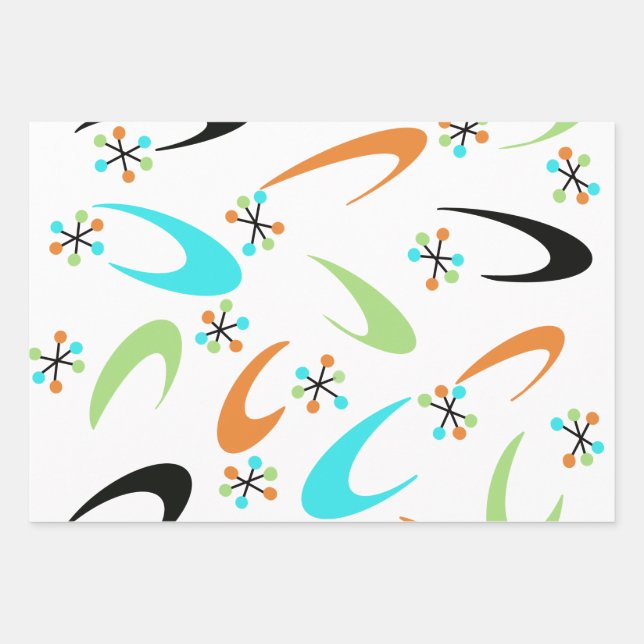 Atomwaffenpapier aus der Mitte des Jahrhunderts Geschenkpapier Set (Vorderseite)