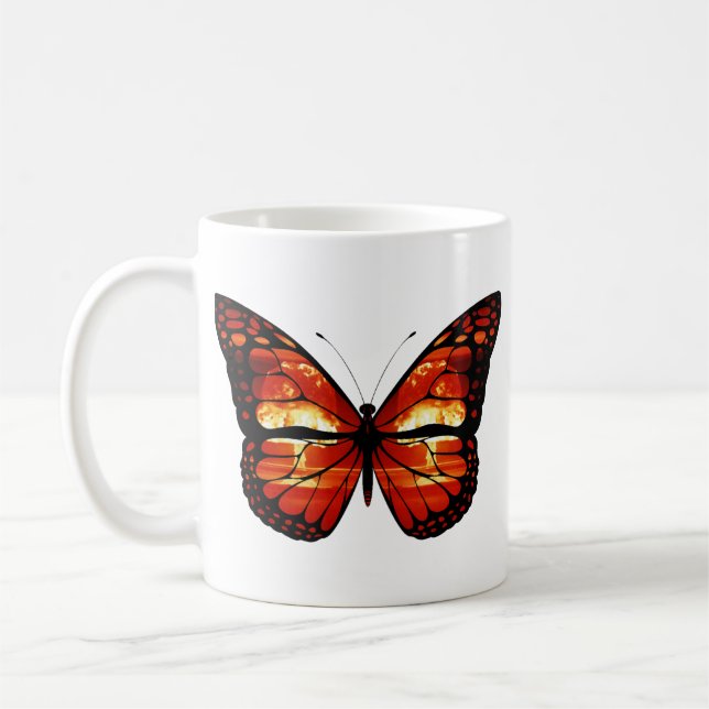 Atomwolkenschmetterling-Tasse Kaffeetasse (Links)