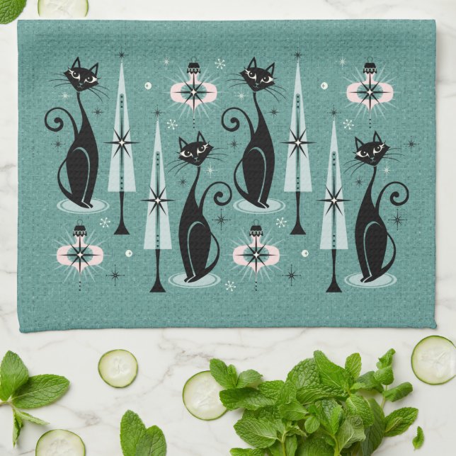 Atomy Kitty Christmas ©studioxtin Geschirrtuch (Gefaltet)