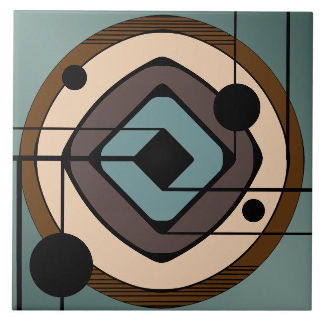 Atomzeitalter Abstrakter Art "Untersetzer" Fliese (Vorderseite)