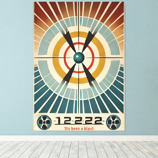 Atomzeitalter aus der Mitte des Jahrhunderts war e Leinwanddruck (Insitu (Holzboden))