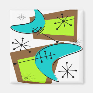Atomzeitalter Inspiriert Boomerang Design Magnet