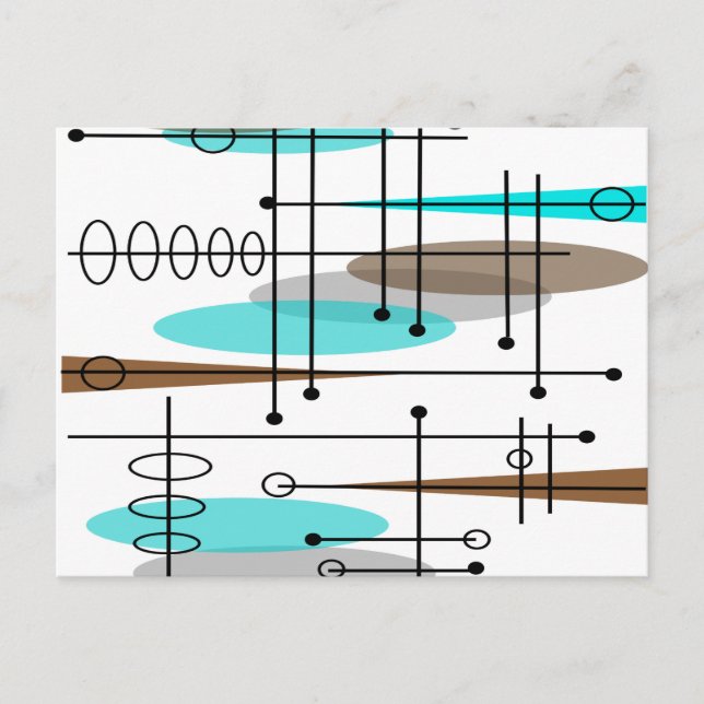 Atomzeitalter Inspiriert Entwurf des Mittelalters  Postkarte (Vorderseite)