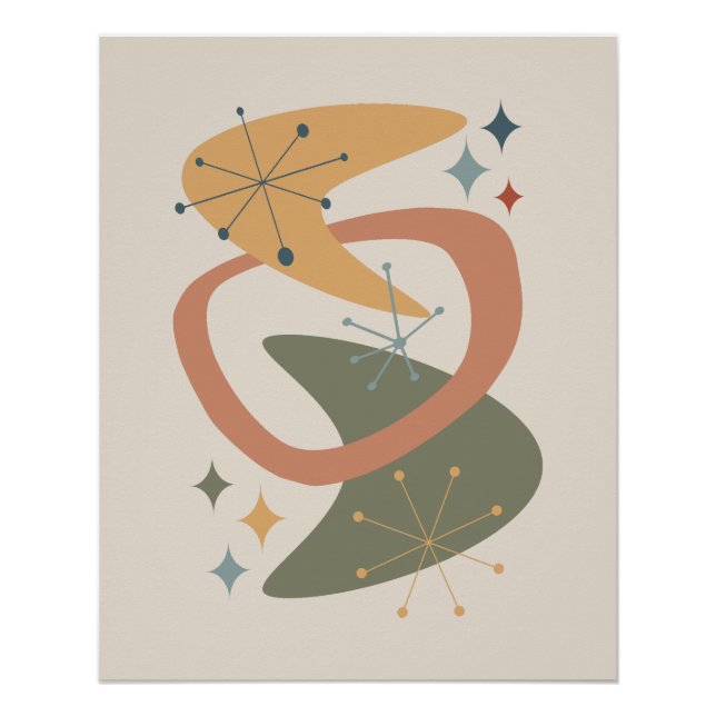 Atomzeitalter Mitte 7 Gelb, Grün, Tan Poster (Vorderseite)