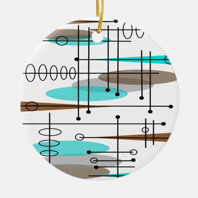 Atomzeitalter Mitte des Jahrhunderts Modernes Abst Keramikornament (Vorne)