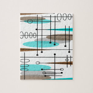 Atomzeitalter Mitte des Jahrhunderts Modernes Abst Puzzle