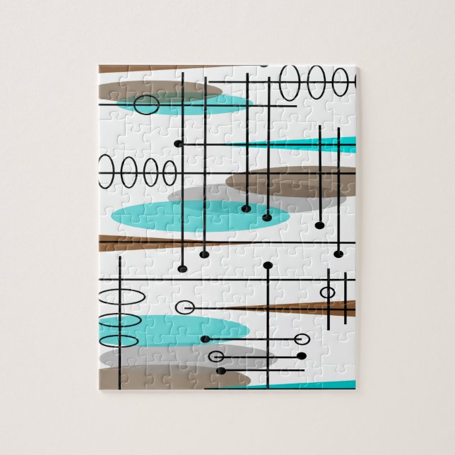 Atomzeitalter Mitte des Jahrhunderts Modernes Abst Puzzle (Vertikal)