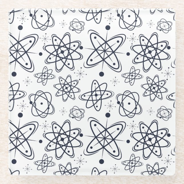 Atomzeitalter: Moderne Muster aus der Mitte des Ja Glasuntersetzer (Vorderseite)