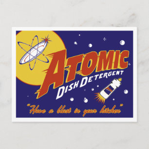 Atomzeitalter-Postkarte: Atom-Geschirrspülmittel Postkarte