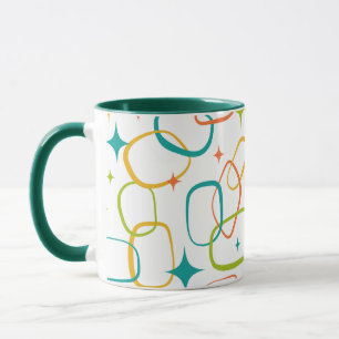 Atomzeitalter Retro-Funkel-Kaffeetasse im Stil der Tasse