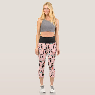 Atomzeitalter Retro Mittelalter Moderne Coole Katz Capri Leggings