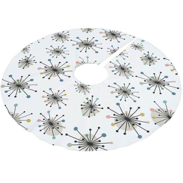 Atomzeitalter Sternexplosion Mitte Jahrhundert Mod Polyester Weihnachtsbaumdecke (Schrägansicht)