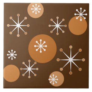 Atomzeitalter Sternexplosionen Burnt Orange Fliese