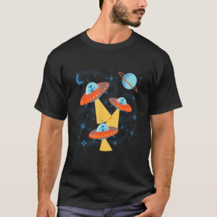 Atomzeitalter Weltraumkadetten Katzen in Retro-Fli T-Shirt