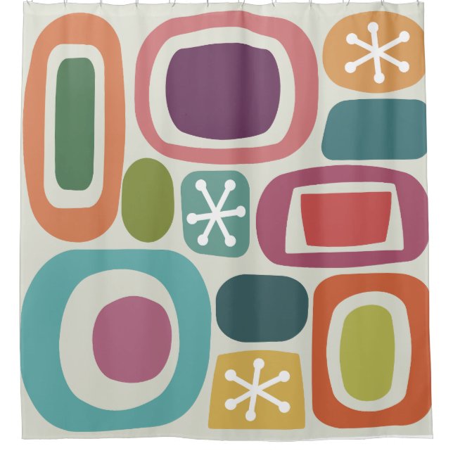 Atomzeitfieldstones farbig duschvorhang (Vorderseite)