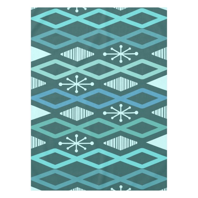 Atomzeitkolumnen Aquamarin Tischdecke (Vorderseite)
