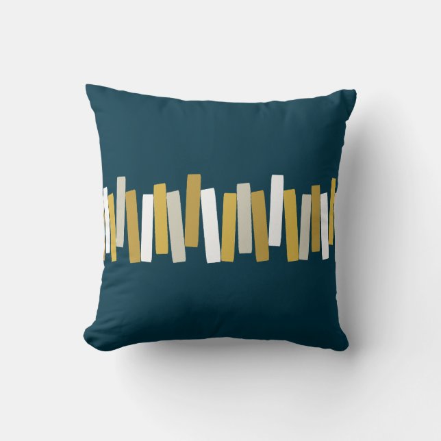 Atomzeitmitte Funky Rectangle Navy Kissen (Vorderseite)