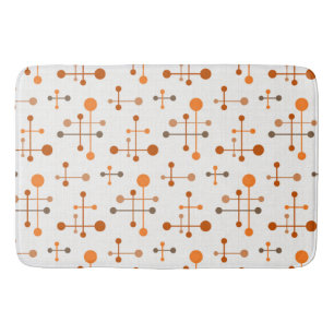 Atomzeitmuster 36 Orange, braun Badematte