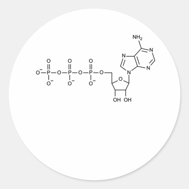 ATP Formel für Biologie und Naturwissenschaftslehr Runder Aufkleber (Vorderseite)