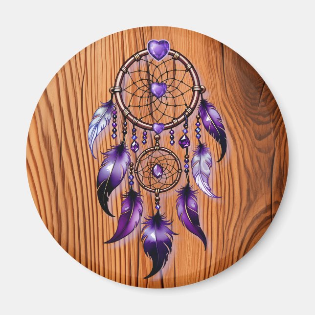 Atrapasueños corazón de Amatista Magnet (Vorne)