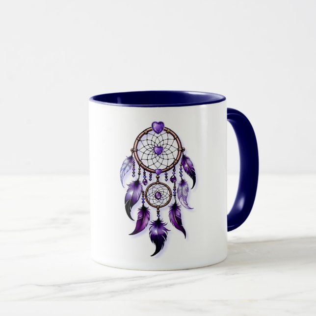 Atrapasueños corazón de Amatista Tasse (VorderseiteRechts)