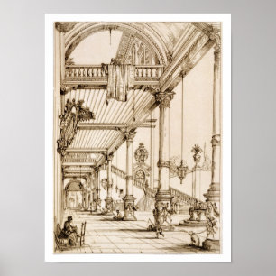 Atrium of a Palace, in Genes, from 'Art and Indust Poster