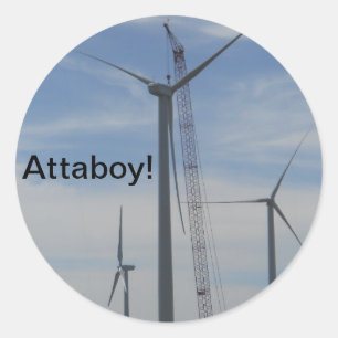 Atta Boy Wind Turbine Runder Aufkleber