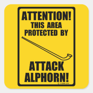 Attack Alphorn Quadratischer Aufkleber