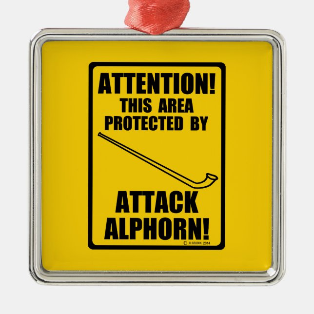 Attack Alphorn Silbernes Ornament (Vorne)