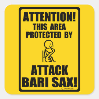 Attack Bari Sax Quadratischer Aufkleber
