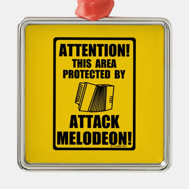 Attack Melodeon Silbernes Ornament (Vorne)