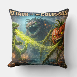 Attack of the Colossus retro monster movie throw c Kissen